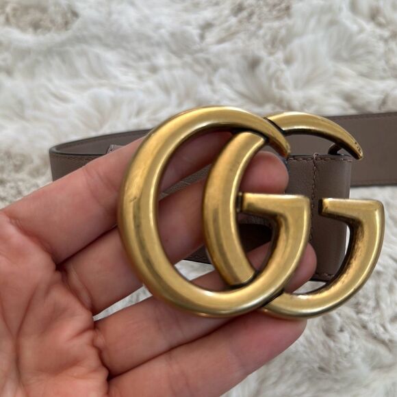Gucci Calfskin GG Marmont 40mm Belt Size 95 in Porcelain Rose